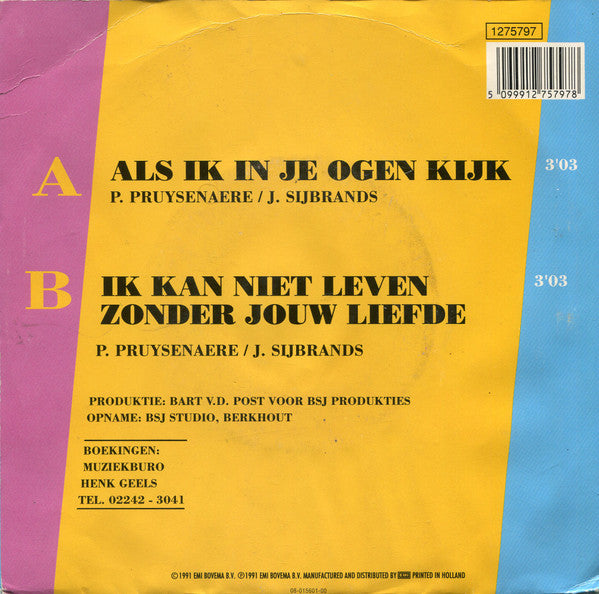 Piet Vilten - Als Ik In Je Ogen Kijk Vinyl Singles Vinyl Very Good (VG) <br> Hoes Good Plus (G+)