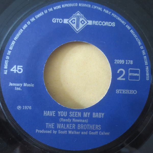 Walker Brothers - We're All Alone Vinyl Singles Vinyl Very Good (VG) <br> Hoes Good Plus (G+)