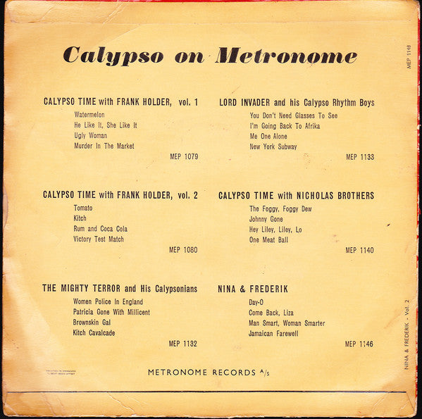 Nina & Frederik - Eden Was Just Like This Vinyl Singles EP Vinyl Very Good (VG) <br> Hoes Good Plus (G+)