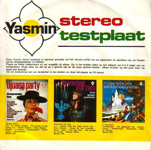 No Artist – Yasmin Stereo Testplaat (Flexidisc) 29480 30044 Flexidisc VINYLSINGLES.NL