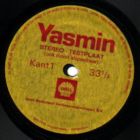 No Artist – Yasmin Stereo Testplaat (Flexi-disc) 42759 Flexi-disk Vinyl Very Good (VG) <br> Hoes Good Plus (G+)