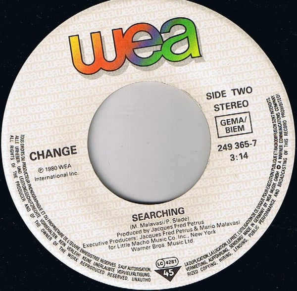 Change - Change Of Heart Vinyl Singles Vinyl Very Good (VG) <br> Hoes Good Plus (G+)