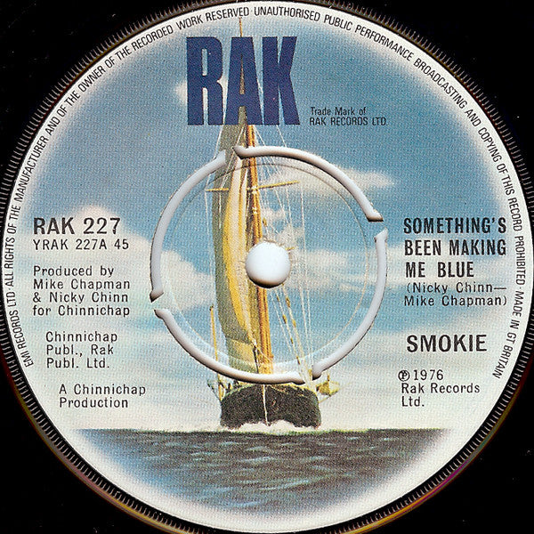 Smokie - Something's Been Making Me Blue Vinyl Singles Vinyl Very Good (VG) <br> Hoes Good Plus (G+)
