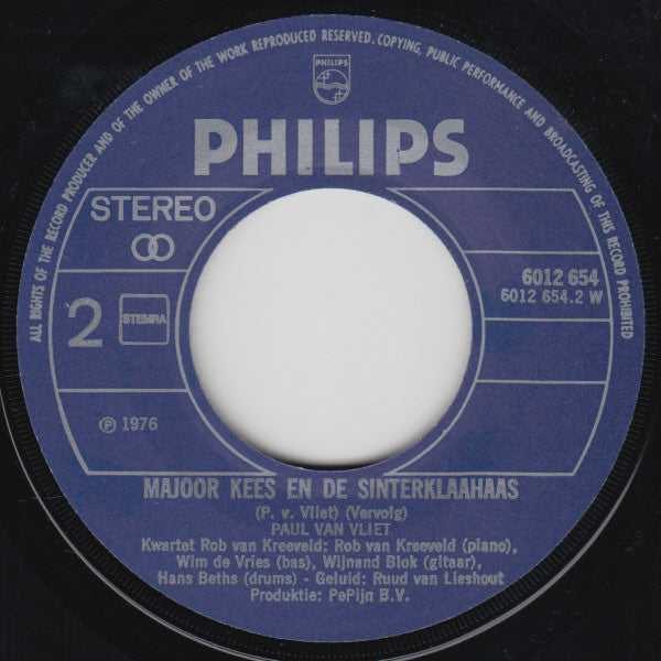 Paul van Vliet - Majoor Kees En De Sinterklahaas 29152 Vinyl Singles Vinyl Very Good (VG) <br> Hoes Good Plus (G+)