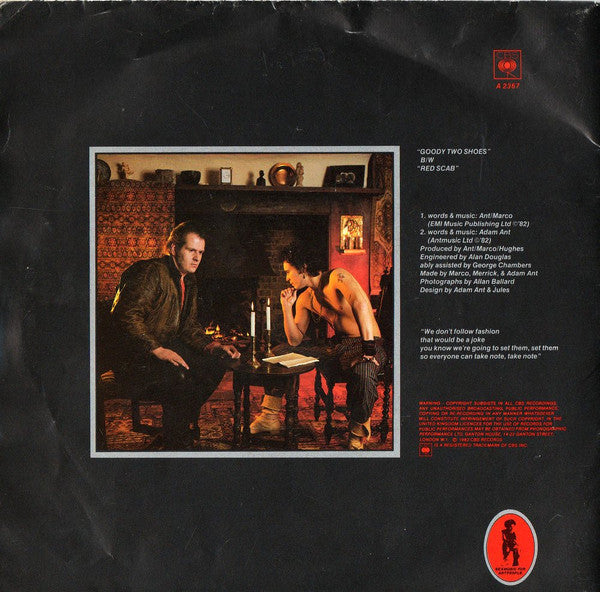 Adam Ant - Goody Two Shoes (B-Keus) Vinyl Singles Vinyl Goed / Hoes Sticker