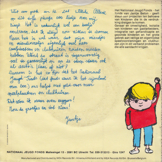 Willeke Alberti - Jantje Beton 13357 Vinyl Singles Vinyl Zeer Goed / Hoesje Goed "VINYLSINGLES.NL"