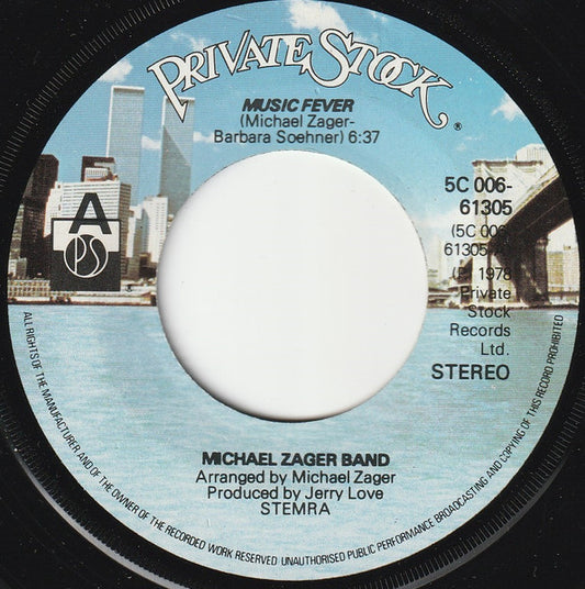 Michael Zager Band - Music Fever Vinyl Singles Media: VG+ / Sleeve: G+ "VINYLSINGLES.NL"