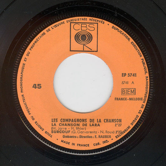 Les Compagnons De La Chanson - La Chanson De Lara Vinyl Singles EP Vinyl Zeer Goed / Hoesje Goed "VINYLSINGLES.NL"