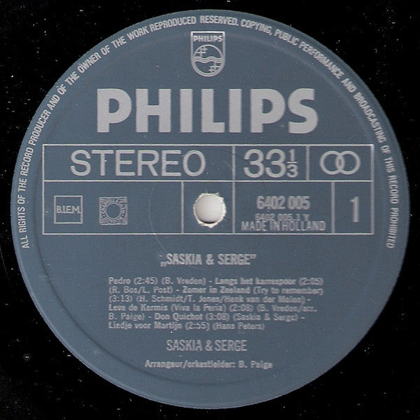 Saskia & Serge - Saskia & Serge (LP) Vinyl LP