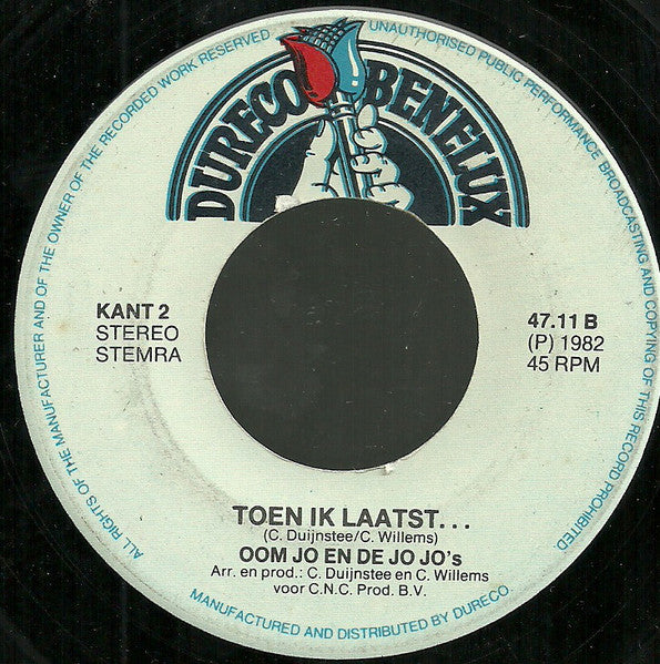 Oom Jo En De Jo Jo's - Oh Jo Jo 43298 Vinyl Singles Vinyl Very Good (VG) <br> Hoes Good Plus (G+)