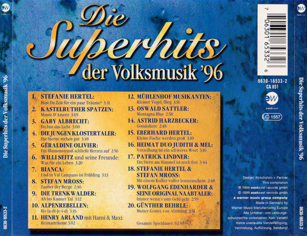 Various - Die Superhits Der Volksmusik '** (CD) Compact Disc Vinyl Very Good (VG) <br> Hoes Good Plus (G+)