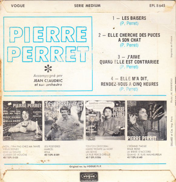 Pierre Perret - Les Baisers Vinyl Singles EP Vinyl Very Good (VG) <br> Hoes Good Plus (G+)
