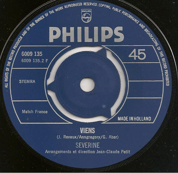 Severine - Un Banc, Un Arbre, Une Rue 39600 Vinyl Singles Vinyl Very Good (VG) <br> Hoes Good Plus (G+)