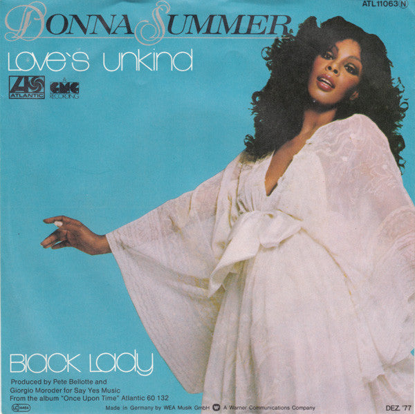 Donna Summer - Love's Unkind Vinyl Singles Vinyl Very Good (VG) <br> Hoes Good Plus (G+)