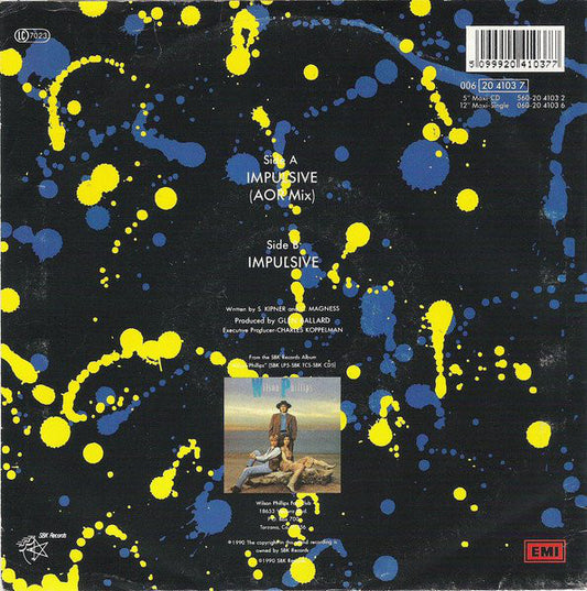 Wilson Phillips - Impulsive Vinyl Singles Vinyl Zeer Goed / Hoesje Goed "VINYLSINGLES.NL"