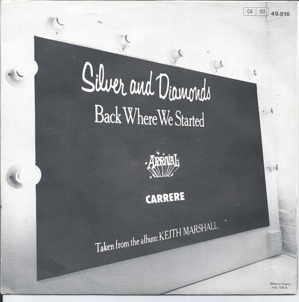 Keith Marshall - Silver And Diamonds Vinyl Singles Vinyl Very Good (VG) <br> Hoes Good Plus (G+)