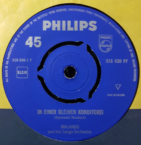 Malando And His Tango Orchestra - In Einer Kleinen Konditorei Vinyl Singles