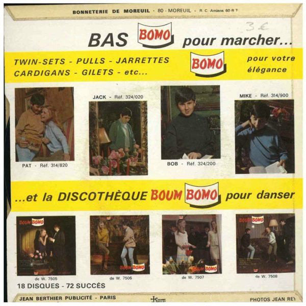 Les "Pros" - Boum Bomo Disque N°* Vinyl Singles EP Vinyl Very Good (VG) <br> Hoes Good Plus (G+)