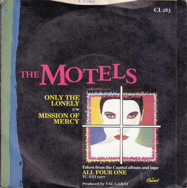 Motels - Only The Lonely Vinyl Singles Vinyl Very Good (VG) <br> Hoes Good Plus (G+)