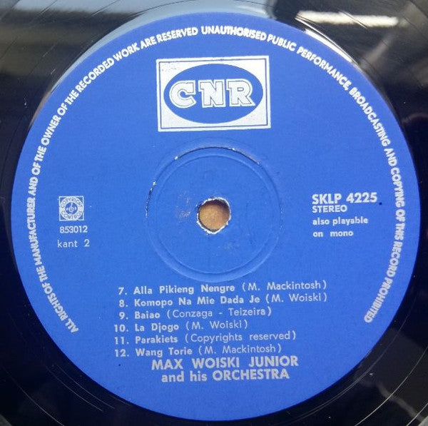 Max Woiski Junior - Max Woiski Junior At The Tropicana, Amsterdam (LP) Vinyl LP Vinyl Very Good (VG) <br> Hoes Good Plus (G+)