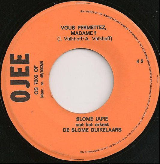 Slome Japie - Ik Heb Mijn Hart Op Katendrecht Verloren 31203 Vinyl Singles Vinyl Zeer Goed / Hoesje Goed "VINYLSINGLES.NL"