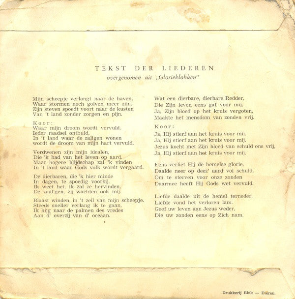 Zingende Zusjes, Henny van der Vlerk en Henny Godvliet - Glorieklanken Vinyl Singles Vinyl Very Good (VG) <br> Hoes Good Plus (G+)