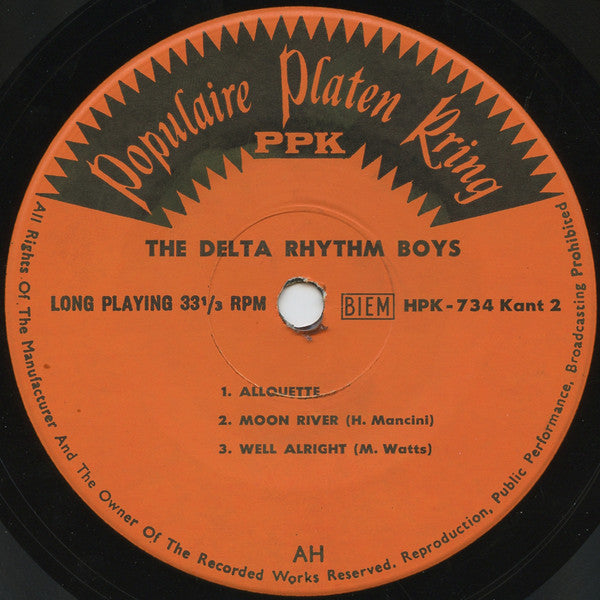 Delta Rhythm Boys - The Delta Rhythm Boys Vinyl Singles EP Vinyl Very Good (VG) <br> Hoes Good Plus (G+)