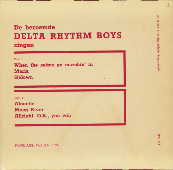 Delta Rhythm Boys - The Delta Rhythm Boys Vinyl Singles EP