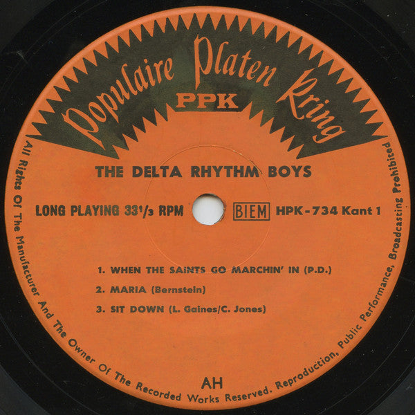 Delta Rhythm Boys - The Delta Rhythm Boys Vinyl Singles EP