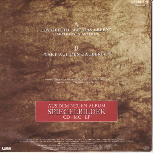 Veronika Fischer - Ein Gefühl Wie Das Leben Vinyl Singles Vinyl (G) <br> Hoes (F) "VINYLSINGLES.NL"