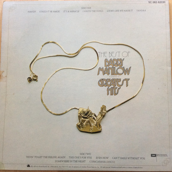 Barry Manilow - The Best Of Barry Manilow (LP) Vinyl LP Vinyl Very Good (VG) <br> Hoes Good Plus (G+)