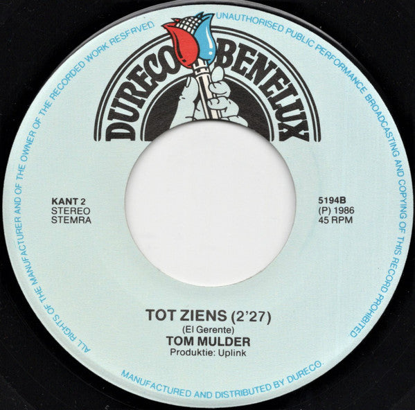 Tom Mulder - De Schone Slaapster Vinyl Singles Vinyl Very Good (VG) <br> Hoes Good Plus (G+)