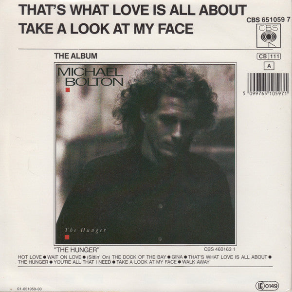 Michael Bolton - That's What Love Is All About 40716 Vinyl Singles Vinyl Very Good (VG) <br> Hoes Good Plus (G+)