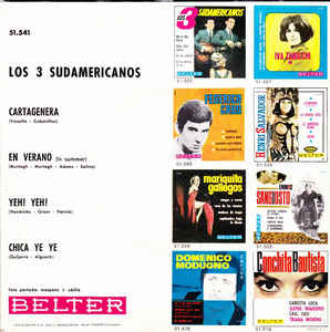 Los * Sudamericanos - Chica Ye Ye Vinyl Singles EP Vinyl Very Good (VG) <br> Hoes Good Plus (G+)
