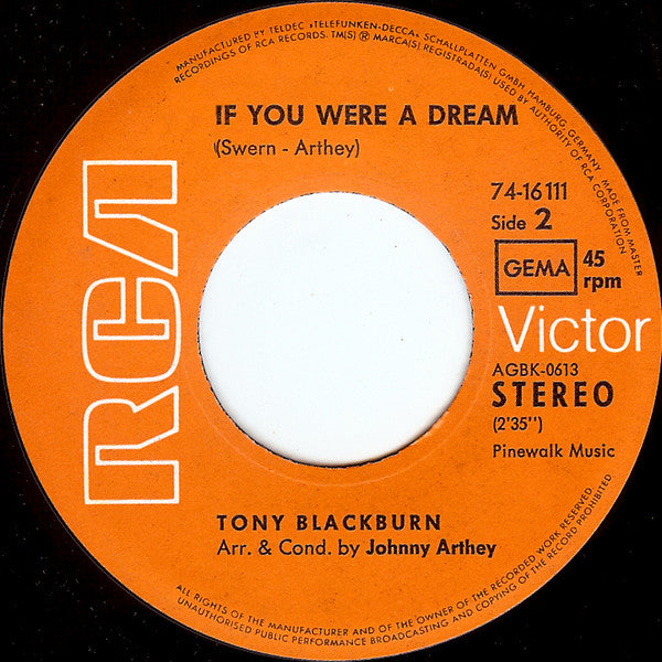 Tony Blackburn - Chop-Chop Vinyl Singles Vinyl Very Good (VG) <br> Hoes Good Plus (G+)