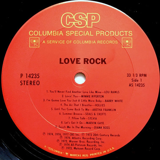 Various - Love Rock (LP) 49360 Vinyl LP Vinyl Zeer Goed / Hoesje Goed "VINYLSINGLES.NL"