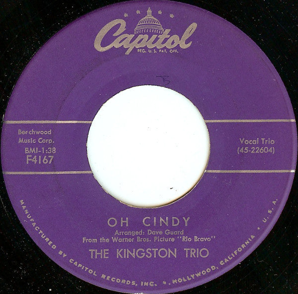 Kingston Trio - The Tijuana Jail Vinyl Singles Vinyl Very Good (VG) <br> Hoes Good Plus (G+)