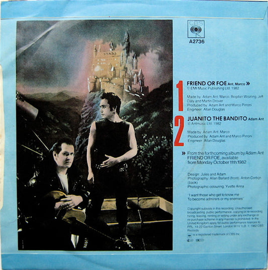 Adam Ant - Friend Or Foe Vinyl Singles Vinyl Zeer Goed / Hoesje Sticker "VINYLSINGLES.NL"