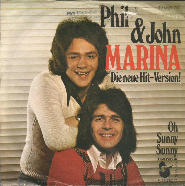 Phil & John - Marina Vinyl Singles Vinyl Very Good (VG) <br> Hoes Good Plus (G+)