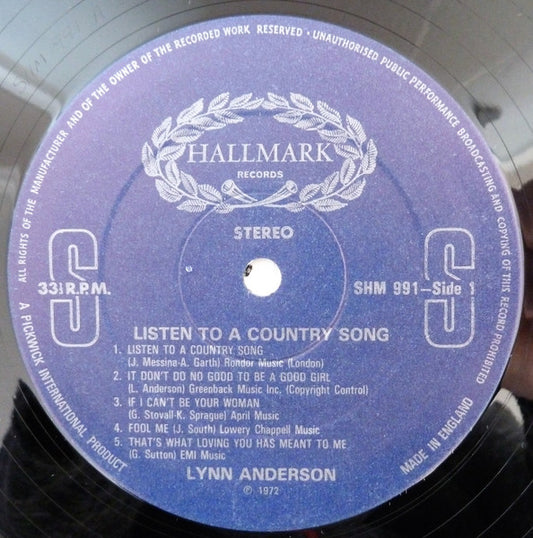 Lynn Anderson - Listen To A Country Song (LP)