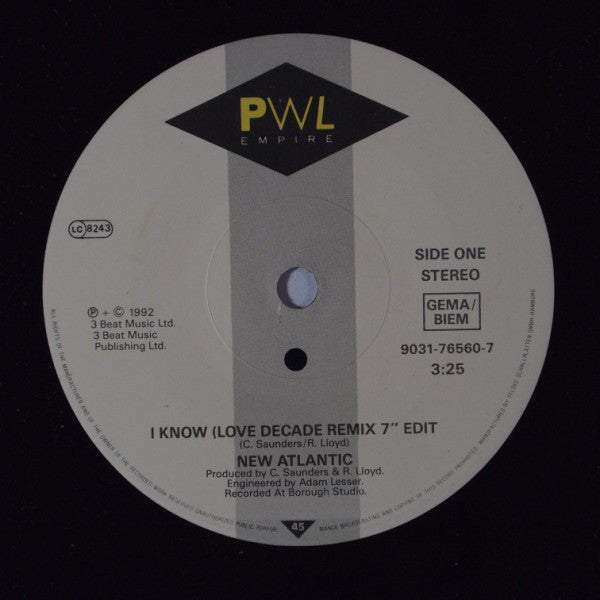 New Atlantic - I Know (Love Decade Remix) Vinyl Singles
