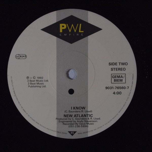 New Atlantic - I Know (Love Decade Remix) Vinyl Singles Vinyl Goed / Hoes Sticker