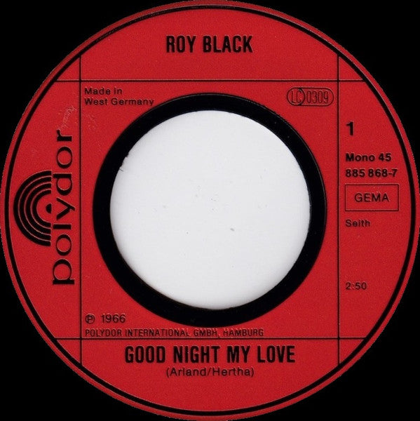 Roy Black - Good Night My Love Vinyl Singles