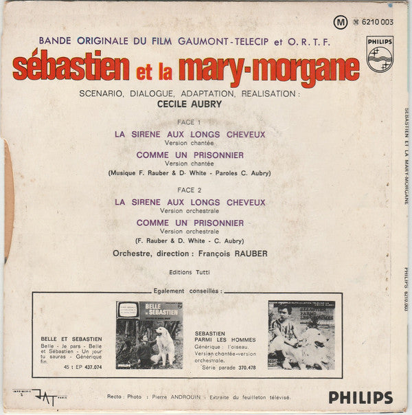 Cecile Aubry - Sébastien Et La Mary-Morgane Vinyl Singles EP Vinyl Very Good (VG) <br> Hoes Good Plus (G+)