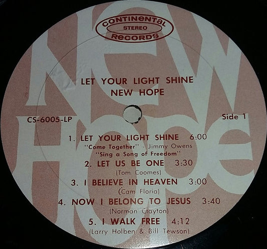 New Hope - Let Your Light Shine (LP) (B-Keus)