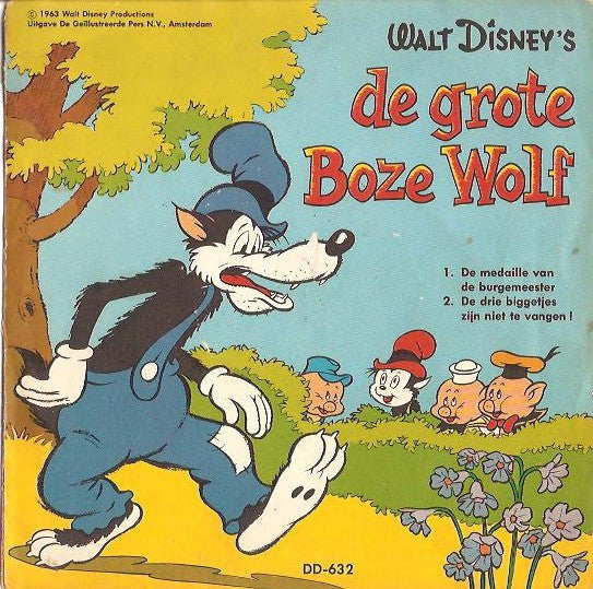 Unknown Artist - De Grote Boze Wolf ( Flexi-disc) Flexidisc Vinyl Very Good (VG) <br> Hoes Good Plus (G+)