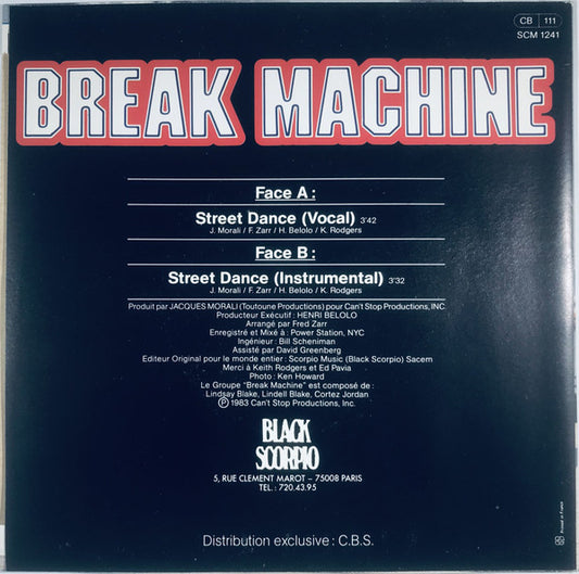 Break Machine - Street Dance Vinyl Singles Media: VG+ / Sleeve: G+ "VINYLSINGLES.NL"