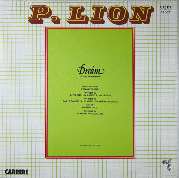 P. Lion - Dream Vinyl Singles Vinyl Very Good (VG) <br> Hoes Good Plus (G+)