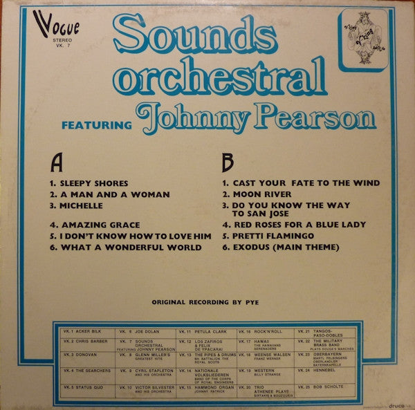 Sounds Orchestral Featuring Johnny Pearson - At The Piano (LP) Vinyl LP Vinyl Very Good (VG) <br> Hoes Good Plus (G+)