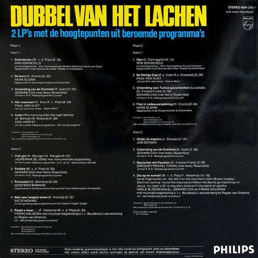 Various - Dubbel Van Het Lachen (LP) 51675 Vinyl LP Dubbel Vinyl Zeer Goed / Hoesje Goed "VINYLSINGLES.NL"